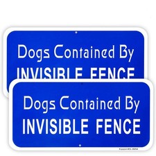2-Pack Dogs Contained by Invisible Fence Sign, 12"x 6" 12'' x 6'', Reflective