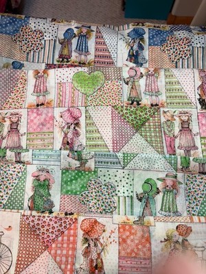 Vintage Holly HObbie fabric lot of 8 squares each 21'' 4 colors