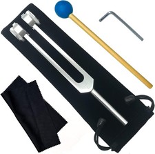 128Hz Tuning Fork Set with Silicone Hammer Storage Bag for Sound Healing