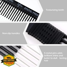 Patelai 4pc Carbon Lift Teasing Comb Metal Prong