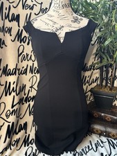 TRIXXI Little Black Cap Sleeve Bodycon Dress Lacy See-Through Back Size 3