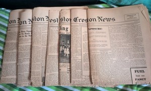 7 Copies Of THE CRESTON NEWS ~ Grand Rapids Michigan Newspaper 1930s , 1940s...