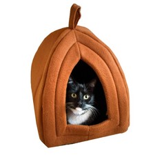 Indoor Cat House Removable Foam Cushion Kittens Small Dogs Plush Pet Bed