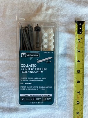 Veranda 1008791242 Collated Cortex Hidden Fastening System, 75 Screws 80 Plugs
