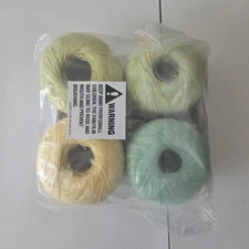 Lot Of 4 Herrschners Best Crochet Thread Cotton Size 10 Blue Green Yellow Pastel