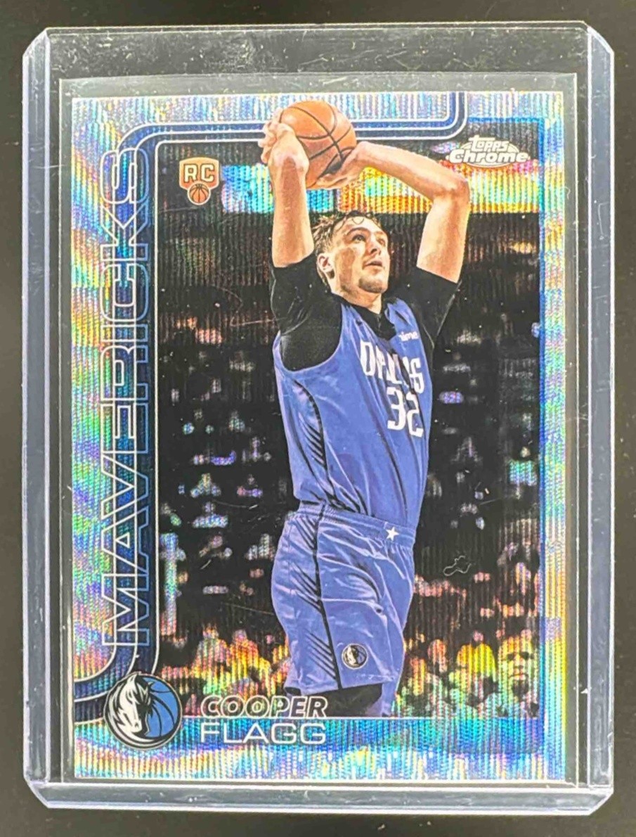Cooper Flagg 2025 Topps Chrome #251 Wave Refractor Rookie RC