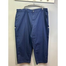 Oobe Work Pants Mens 48 Navy Blue Canvas Utility Carpenter Straight Leg Cotton