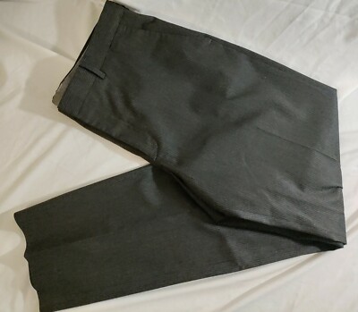 Men Express Producer gray striped polyester viscose spandex pants 34x32 NWD