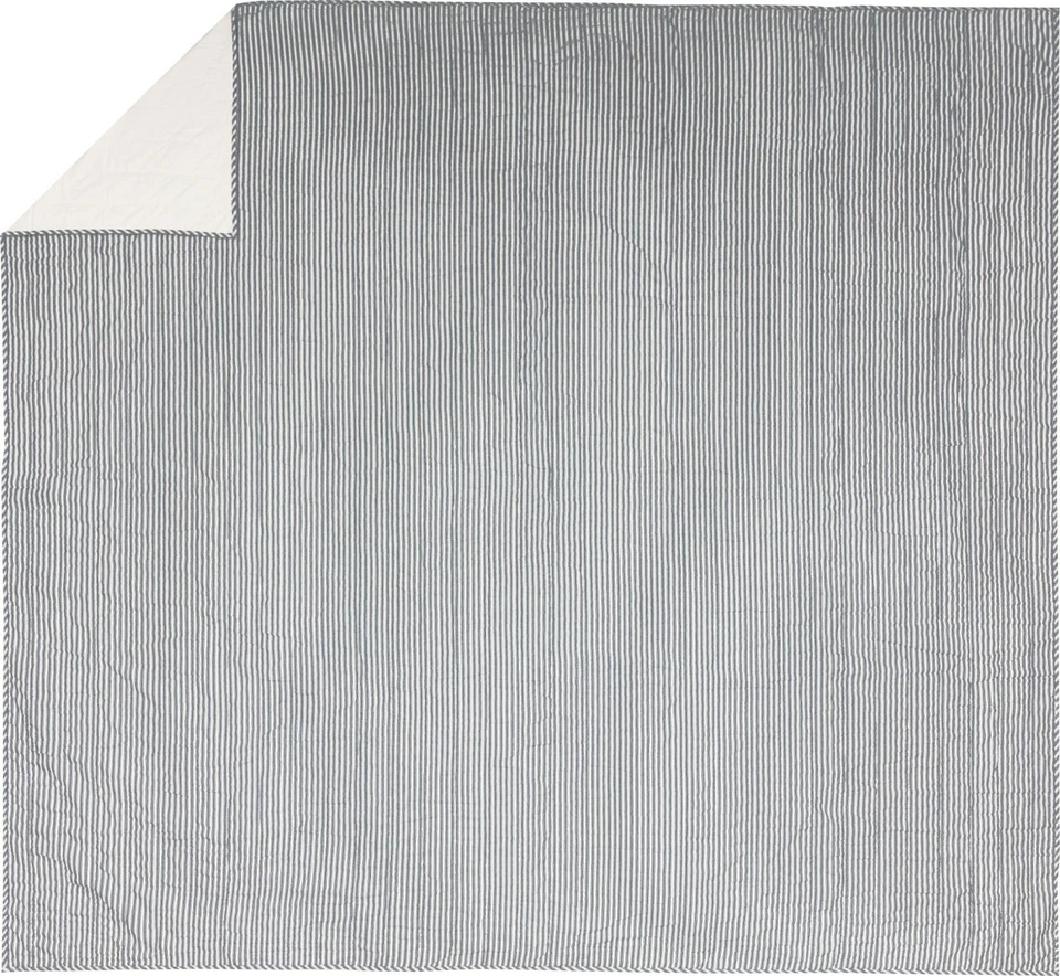 Blue King тикающая полоса лоскутное одеяло фермерский дом постельное белье сойер мельница ручная стеганая хлопок - Изображение 3 из 4