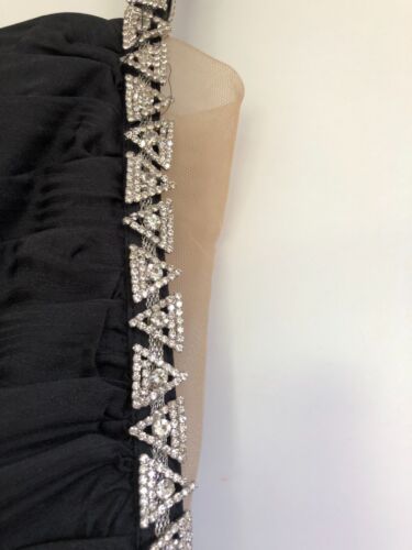 REBECCA VALLANCE Danielle BLACK Midi Dress Size 8 diamante straps - Picture 5 of 24