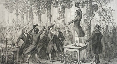 Französische Revolution Camille Desmoulins Im Palais Royal Gravur XIX.