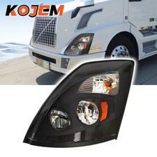 Black LED Headlight Assembly Driver Left Side Lamp For Volvo VNL VNX 2004-2018