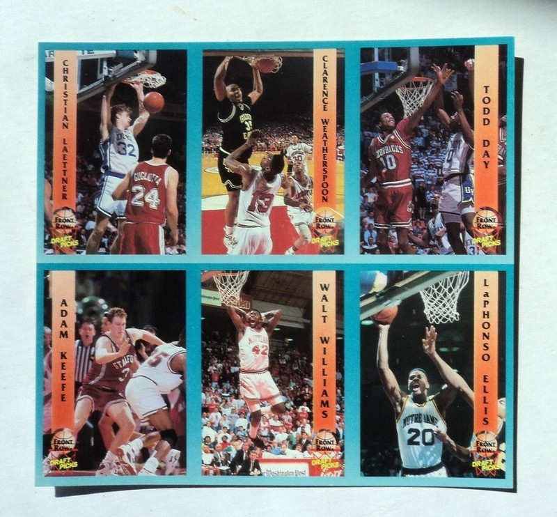 1992-93 Front Row Basketball UNCUT Sheet Laettner Ellis 