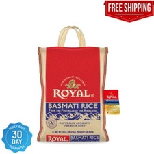 Authentic Royal Naturally Aged Long Grain Indian White Basmati Rice, 20 lb. Bag