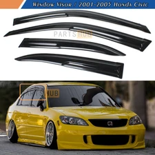 For 2001-2005 7th Gen Honda Civic ES1 ES2 Mugen Style Window Visors Rain Guards