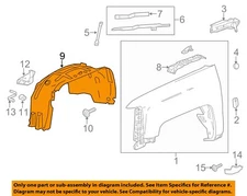 Chevrolet GM OEM-Front Fender Liner Inner Splash Shield Guard Left 22763675
