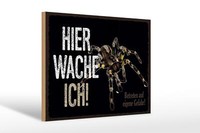 Holzschild Spruch 30X20 Cm Spinne Hier Wache Ich Eigene Gefahr Schild