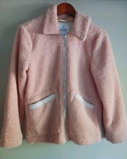 Urban Republic Faux Fur Fleece Girls Pink Zip Front Jacket XL 16