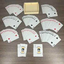 Vintage Congress 606 Pink Gold Edge Poodle Playing Cards Double Deck in Case