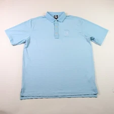 Footjoy Polo Shirt Men's Large Blue Striped Performance TPC Prestancia