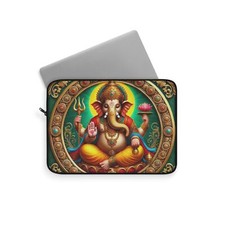 Ganesh Laptop Sleeve, Hindu God Design with Vibrant Sacred Art