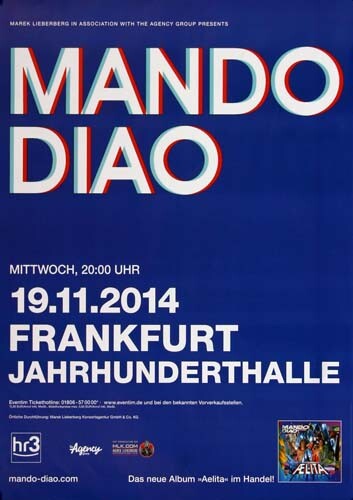 Mando Diao - Blue , Frankfurt 2014 | Konzertplakat | Poster-image