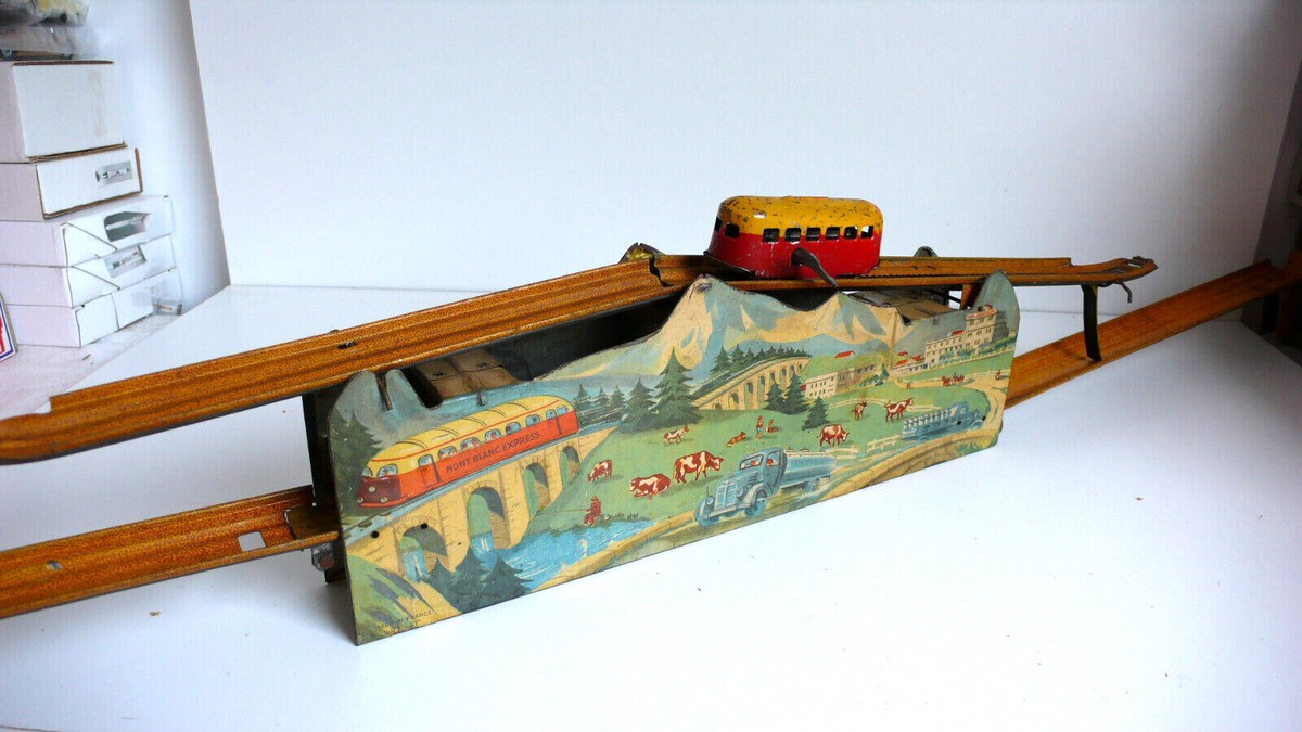 Train Mont Blanc Express Tôle Lithographiée – Jouet Miniature Français, Fonctionne, 43cm
