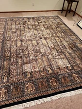 SPRING SALE1 HIGH END VINTAGE GOLD EARTH TONES 8X10 INDIAN KASHMIRI RUG 300 KPSI