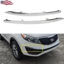 Pair For 2011-2015 Kia Sportage Chrome Front Bumper Eyeline Trim Garnish