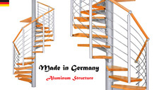 Kit de escalera espiral interior estructura de aluminio madera pasamanos diámetro 4,59'