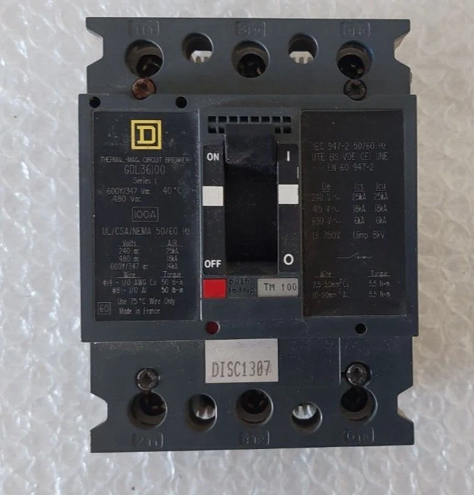Square D - GDL36100 - Caja Moldeada - Usado - Imagen 2 de 4
