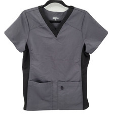 Scrubstar Women's Small Scrub Top Shirt Stretch Sides Nurse Medical Wear Pewter