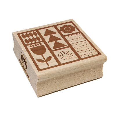 Mod Design Flowers Triangles Leaves Square Rubber Stamp for Stamping Crafting