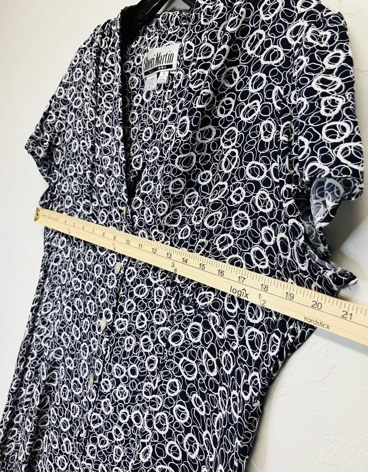 Vestido longo floral SHERI MARTIN com botão frontal colarinho professor rayon tamanho 16 - Imagem 3 de 4