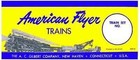 <!--F#f_0-->AMERICAN FLYER TRAINS SET BOX LABEL BLUE/YELLOW ADHESIVE STICKER S Gauge<!--F/-->