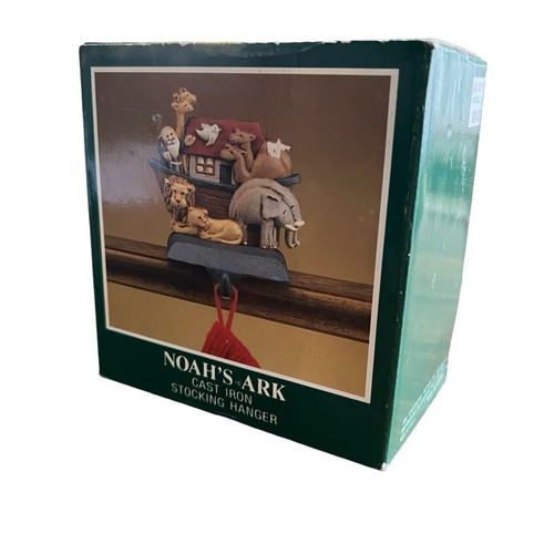 Christmas Midwest Of Cannon Falls Cast Iron Noah's Ark Stocking Hanger w/Box - Picture 6 of 6