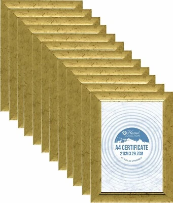 ANKER [Paquete de 12] Marco de fotos certificado Opera Gold A4 montado en la pared para el hogar