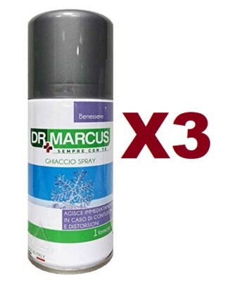 3 DR MARCUS INSTANT ICE SPRAY 150ML FOR TRAUMA BRUISES MADE IN ITALY