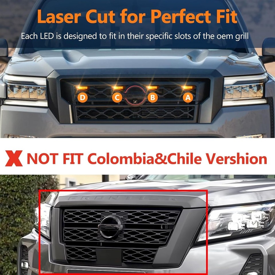 LED Grille Lights For 2022 2023 2024 Nissan Frontier S SV Pro4x OEM ...