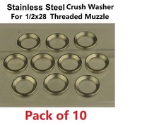 Stainless Steel 10PC Pack Crush Washer for .223 5.56 1/2x28 Muzzle Thread