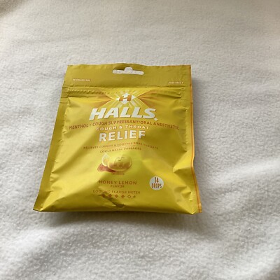 HALLS Menthol Cough Relief(Honey Lemon) Flavor New Factory Sealed