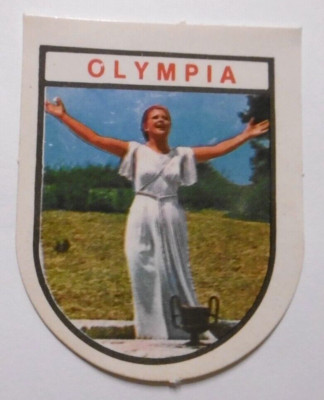 Souvenir-Aufkleber Olympia Göttin Peloponnes Elis antikes Griechenland 70er