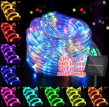 Solar String Rope Lights Outdoor Twinkle Lighting Waterproof Garden Decoration