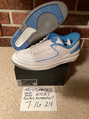 DS 2023 Nike Air Jordan Retro 2 Low UNC GS Sz 6.5Y/Women's Sz 8 | eBay