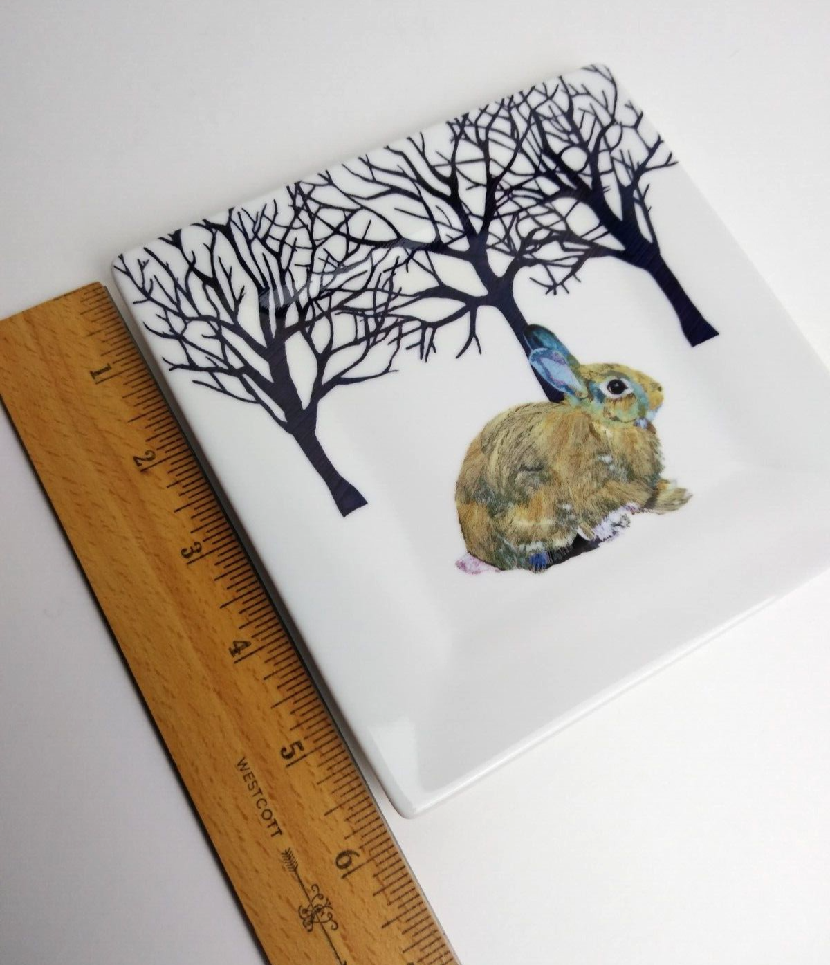 Two Can Art New Bone China Square Plate Winter Rabbit in Snow ppd eBay