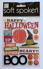 Happy Halloween Pumpkin Witch Hat Scary Boo Scrapbooking Stickers By Soft Spoken