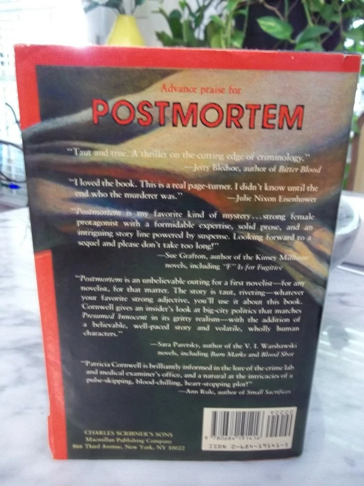 1990 POST-MORTEM ПАТРИЦИЯ CORNWELL ПОДЛИННЫЙ 1/1 VGC БЕСПЛАТНАЯ ДОСТАВКА! - Изображение 4 из 4