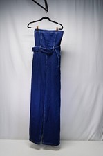 NWT Reformation Eva Denim Jumpsuit Blue Size 4 Strapless