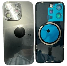 OEM iPhone 15 Pro Back Glass Cover Rear Housing Door w/Camera Lens Magnets