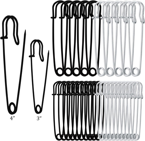 30PCS Large Safety Pins 4" and 3" Heavy Duty Safety Pins Assorted Big Safety Pin - Picture 10 of 12